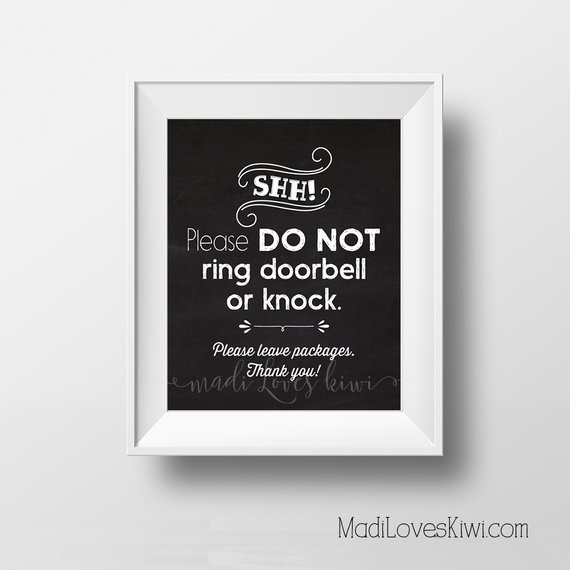 Do Not Ring Doorbell Baby Sleeping Door Sign