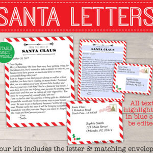 Personalized Letter from Santa Template, Printable Santa Letter Template, Christmas Letter Template, Letters from Santa Claus, Santa Letters