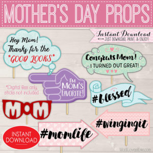 Mother's Day Photo Booth Props, Happy Mothers Day Signs, Printable Photobooth Ideas, Funny Mom Sayings Decor Mum Party Gift DIGITAL DOWNLOAD