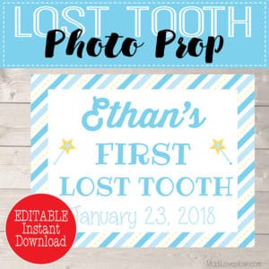 Boy Tooth Fairy Prop, First Lost Tooth Photo Prop, Printable First Lost Tooth Sign, Digital Tooth Fairy Boy, Tooth Keepsake, Tooth Printable