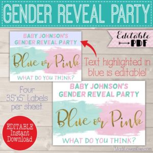 Personalized Silly String Label for Gender Reveal, Decorations Printable Blue Or Pink Party Decor Idea Baby Girl Boy Digital Goofy Spray Can