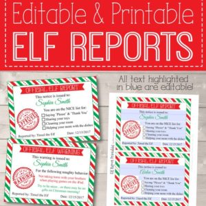 Personalized Elf Report Card, Official Elf Report Printable, Naughty Warning, Naughty List, Nice List, Elf Letter, Elf Prop, Elf Accessories