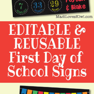 Editable First Day of School Sign, Printable Back to School Sign, 1st Day Chalkboard Photo Prop, Reusable PDF Template, Instant Download Kit