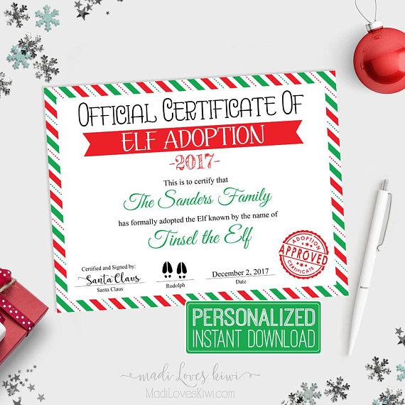 Personalized Elf Kit, Printable Elf Letters, Elf Report Card, Elf Notes, Elf Adoption Certificate, Elf Prop, Elf Accessories, Elf Activities
