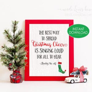 Christmas Decorations, Spread Christmas Cheer, Christmas Prints, Holiday Decor, Holiday Sign, Elf Movie, Christmas Art, Christmas Gift, Elf