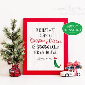 Christmas Decorations, Spread Christmas Cheer, Christmas Prints, Holiday Decor, Holiday Sign, Elf Movie, Christmas Art, Christmas Gift, Elf