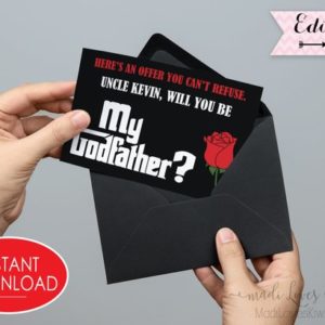Will You Be My Godfather Card, Ask Godfather Proposal, Gift for Godfather Request, Godparents Proposal Christening Card Digital Baptism Card