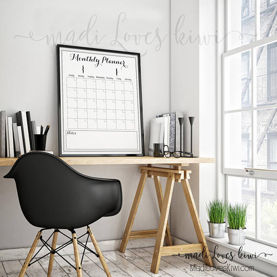Printable Monthly Calendar, Family Calendar, Printable Calendar, 16"x20", Family Planner, Family Organizer, Command Center, Family Schedule