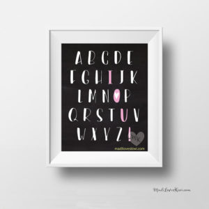 Alphabet Wall Art Printable, Alphabet Artwork Kids Room, ABC Sign Digital Download Playroom Decor, Chalkboard Kids Room Decor