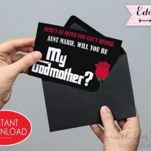 Will You Be My Godmother Card, Ask Godmother Proposal, Gift for Godmother Request, Godparents Proposal Christening Card Digital Baptism Card