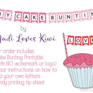 Cake Bunting Printable, Cake Bunting Topper, Cake Bunting Banner, Cake Flags, Cake Banner Topper, Cake Flag Banner, DIY Cake Topper Banner