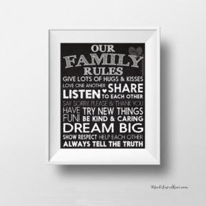 Family Rules Sign Printable, Chalkboard Kitchen Decor, House Rules Sign, Digital Playroom Wall Art, Kids Room Home, Housewarming Gift Ideas