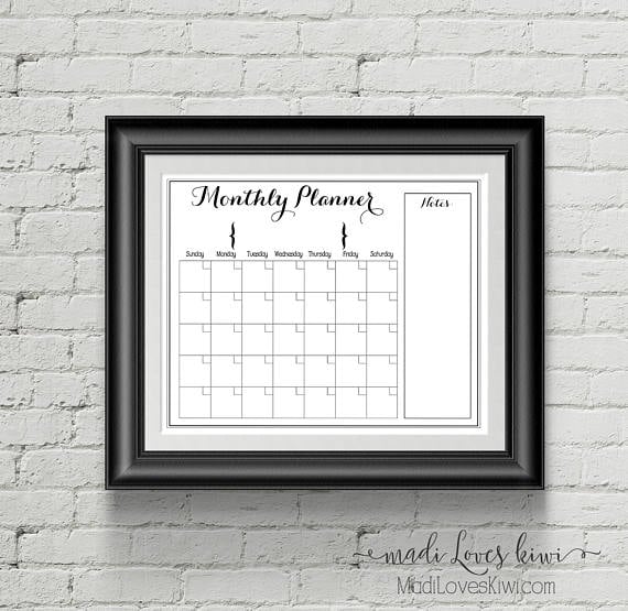 Printable Monthly Calendar, Family Calendar, Printable Calendar, Family Planner, Family Organizer, Family Command Center, Family Schedule