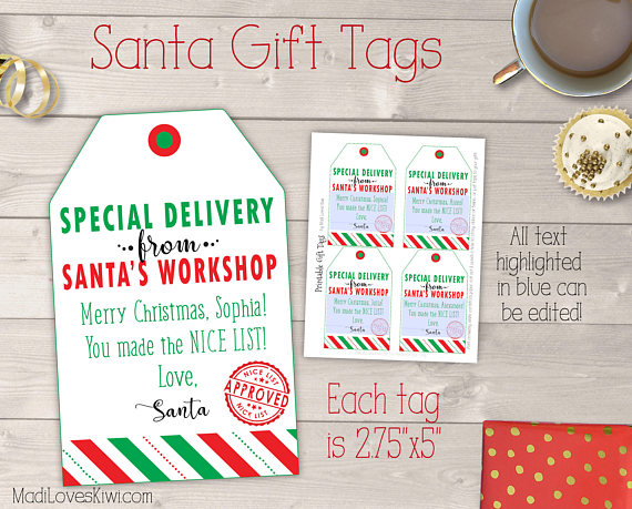 Free From Santa Gift Tags Printables - MeganHStudio