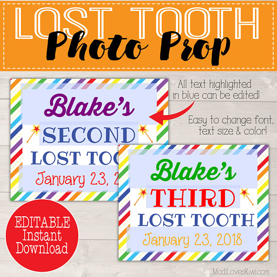Rainbow Tooth Fairy Prop, First Lost Tooth Photo Prop, First Lost Tooth Sign, Digital Tooth Fairy, Girl Tooth Fairy, Lost First Tooth Sign