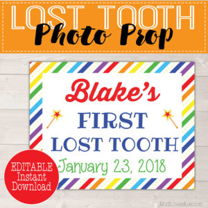 Rainbow Tooth Fairy Prop, First Lost Tooth Photo Prop, First Lost Tooth Sign, Digital Tooth Fairy, Girl Tooth Fairy, Lost First Tooth Sign