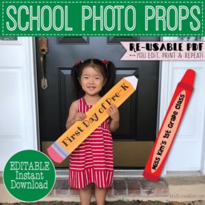 Pencil First Day of School Photo Prop Printable, Crayon 1st Day Sign Reusable, Last Day Editable Booth Digital For Teacher End Year Back to