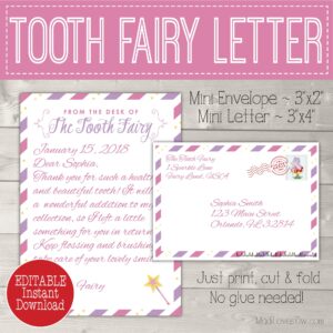 Pink Tooth Fairy Letter Printable by Madi Loves Kiwi