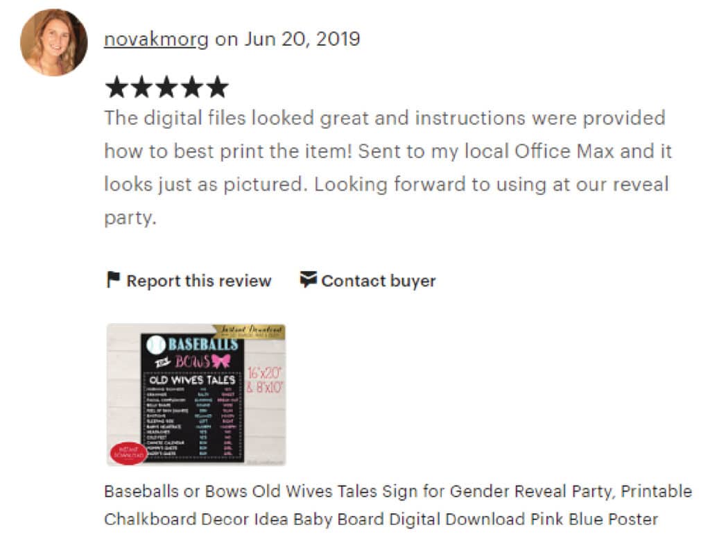 customer review for baseballs or bows gender reveal poster