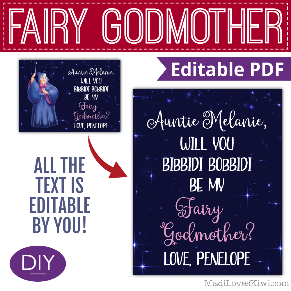 Personalised Cinderella's Fairy Godmother Birthday Card