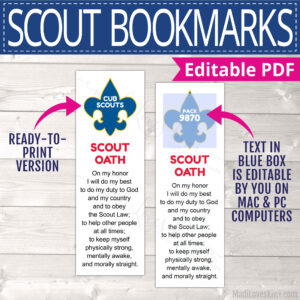 Editable Boy Scout Oath and Law Bookmark