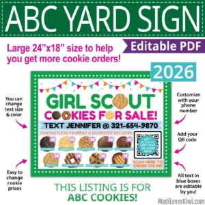 girl scout cookie yard sign