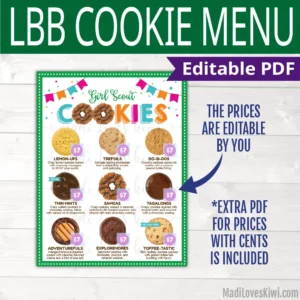 girl scout cookie menu
