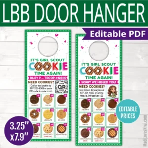 2026 Printable LBB Girl Scout Cookie Door Hanger QR Code, Editable Scout Menu Order Form Price List, Thank You Tag Instant Download, Marketing PDF